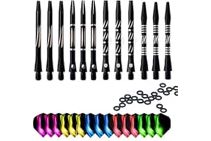 ToBeIT Dart shafts Aluminium 12/15/18pcs-alu Dart shafts mit O-Rings