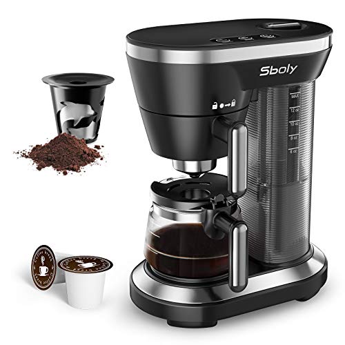 Sboly 2 In 1 Coffee Maker for Capsule Pod and Ground Coffee, Single