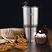 Tumbler SPILL PROOF lid 30 OZ , Free Bonus – removable handle - Stainless Steel, Double Walled Vacuum Insulation for Hot and Cold Drinks. by BAYZI