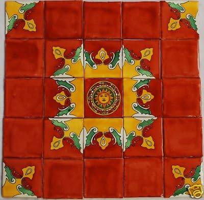 25 Hand Painted Talavera Mexican Tiles 4"x4"