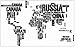 KiKi Monkey World Map in Country Names Vinyl Wall Decal for Living Room Decor