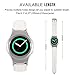 Valkit Compatible Gear S2 Bands Genuine Leather Smart Watch Band with Stainless Steel Adapter Crocodile Pattern Strap Replacement for Samsung Gear S2 (SM-R720/R730), (White) with Silver Adapter