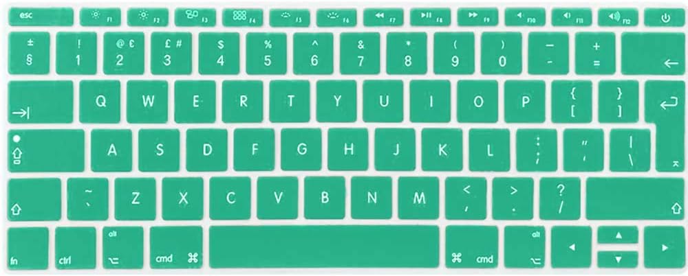 FINDING CASE EU/UK Apple keyboard skin cover Compatible MacBook Pro 13 Inch A1708 2017/2016 Release (No Touch Bar) & New MacBook 12 Inch A1534-Adhesive Premium Ultra Thin Keyboard Cover (Light green)