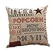 Do4U Cotton Linen Home Decor Sofa Throw Pillow Cover Cushion Case 18 x 18 inch (Alphabet) (POP Moive)