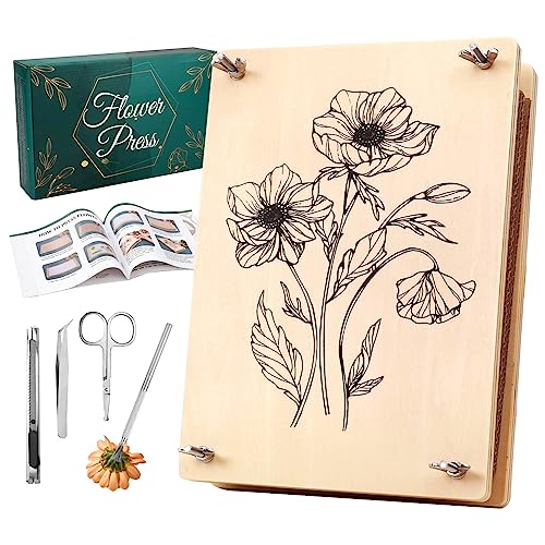 Aboofx Large Professional Flower Press Kit, 6 Layers 10.8 x 6.9 inch DIY Flower Pressing Kit for Adults to Making Dried Flower & Press Flowers Arts is Great Surprise for Women and Crafts Lovers