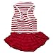 Binmer(TM)Cute Dog Clothes Pet Dog Costume Stripe T-shirt Skirt Puppy Princess Dress Dog Apparel (Red, XS)
