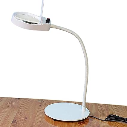 Koimg 3x 10x Lampe Loupe Sur Pied Mains Libres Loupe De Bureau A Grossissement Eleve Avec Lampe Led Hd Pour La Lecture La Reparation Le Hobby Et L Artisanat Malvoyant White Amazon Fr Sports