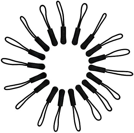 Wenmeili Zipper Pulls for Backpacks, Luggage and Jackets, Black, Set of 18