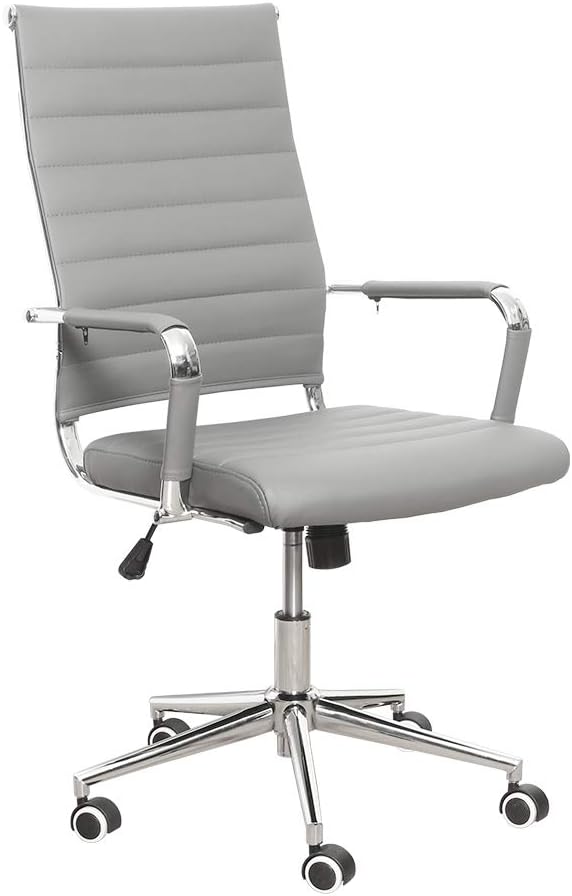 eclife Ergonomic Office Chair Ribbed Leather Swivel Adjustable Height