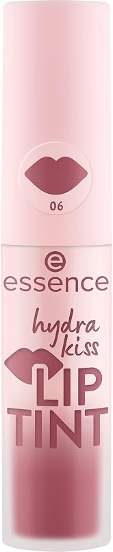 essence hydra kiss LIP TINT, Lippenstift, Nr. 06, Rot, langanhaltend, Färbeeffekt, natürlich, glänzend, vegan, ohne Parabene, ohne Mikroplastikpartikel, Nanopartikel frei, 1er Pack (4ml)