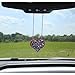 Pink Outline Zebra with Black Stripes Print Heart with Gem Clear Crystals Animal Print Safari Wild Series Auto Car Truck SUV Vehicle Universal-fit Rear View Mirror Ornament - Auto Ornamentz