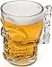 Classic Glass Beer Draft Mug glasses, ★ HALLOWEEN SKULL ★ , Set of 4, Glassware Solid Handled Clear Drinking Mugs,