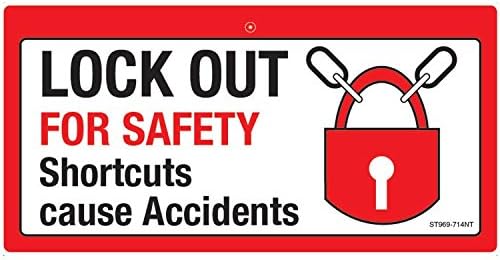 Safety Sign Store ST969-714NT-01 Lock Out For Safety Material Nt Polystyrene Pack Of 1 74 L X 148 W