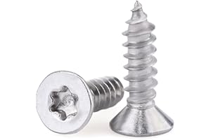 EASTLO #6 x 3/4" Flat Head Torx Drive Self Tapping Screws for Wood and Sheet Metal, 304 Stainless Steel 18-8, Corrosion Resistant Countersunk Star Drive Head Screws, Pack of 100