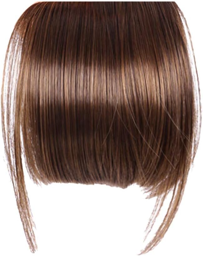 Pageantry Women's Straight Hair Clip in Bangs Front Fringe Extension Invisible Natural One Piece Hair Extensions Real Thick Synthetic Hairpiece Chemical Fiber Bangs