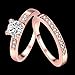 TIVANI [Eternity Love] Women's Pretty 18K Rose Gold Plated Solitaire CZ Crystal Engagement Rings Set Best Promise Rings for Her Anniversary Wedding Bands Collection Jewelry Rings