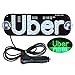 AutoEC Uber LED Sign Decor, Uber Flashing Hook on Car Window with DC12V Car Charger Inverter (Green)