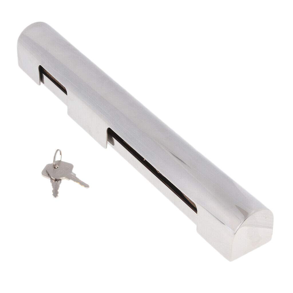 Hacbop 30cm Steel Boat Marine Outboard Marine Motor Lock with Keys for Boat, Fishing Boat,Speedboat, Silver