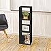 Way Basics Eco 3 Shelf Trio Narrow Bookcase and Storage Shelf, Black (made from sustainable non-toxic zBoard paperboard)