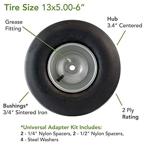 MARASTAR 20302 Universal Fit 13x5.00-6 Lawnmower Tire/Wheel Assembly - Thumbnail 2