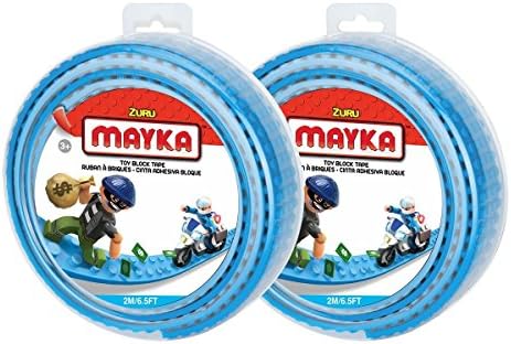 Mayka Toy Block Tape - 4 Stud - Light Blue - 6 Feet - 2 Pack (Compatible with Lego)