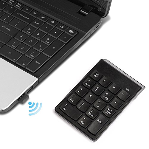 Sumger Numeric Keypad 2.4G wireless Keyboard Mini Portable 18 Keys Number Pad Financial Accounting Keypad with USB Receiver wireless for iMac,MacBook,MacBook Air,MacBook Pro,Laptop with AAA Battery