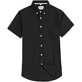 Men's Oxford Dress Shirt Short Sleeve Button Down Shirts Business Casual with Chest Pocket for Gifts