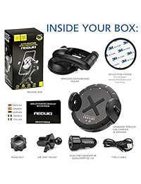NEQUIO X Cargador inalámbrico rápido   2 en 1   Soporte de carga para coche   Salpicadero, AirVent o parabrisas soporte para teléfono con sensor IR para iPhone XS XS Max, X XR, 8 8 Plus (7,5W), Samsung Galaxy S10 S10