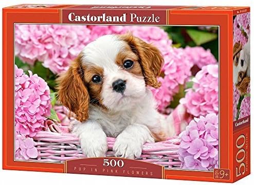 Castorland "Pup in Pink Flowers" Jigsaw Puzzle (500-Piece, Multi-Colour) by Castorland