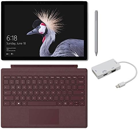 2017 New Surface Pro Bundle (4 Items): Core i7 16GB 512GB Tablet, Surface Pro Signature Type Cover Burgundy, New Surface Pen Platinum, Mini DisplayPort Adaptor
