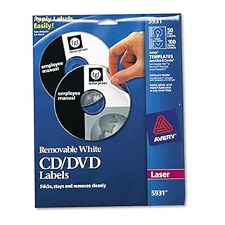 Avery 05931 Laser CD Labels - Matte White (50/Pack)