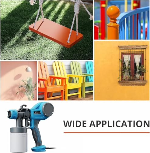 Tilswall Paint Sprayer Ideal for Beginners, Ultra Lightweight Spray Paint Gun Easy to Use and Clean, Multi-purpose Spray Gun with 4 Nozzles & 3 Patterns, Electric Paint Sprayer for Walls and Ceilings