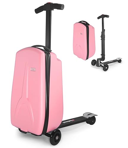 iubest Luggage Carry On Scooter Suitcase for Kids Age 4-15