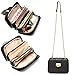 forestfish Ladies’ Black PU Leather Shoulder Bag Purse Evening Clutch Bags Crossbody Bag with long Metal Chain Strap, Black