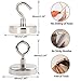 EVISWIY Strong Fishing Magnets Neodymium Rare Earth 180 LBS for Treasure Hunting Retrieving Salvage with 2 PCS Cup Hooks Dia. 48MM 1.89