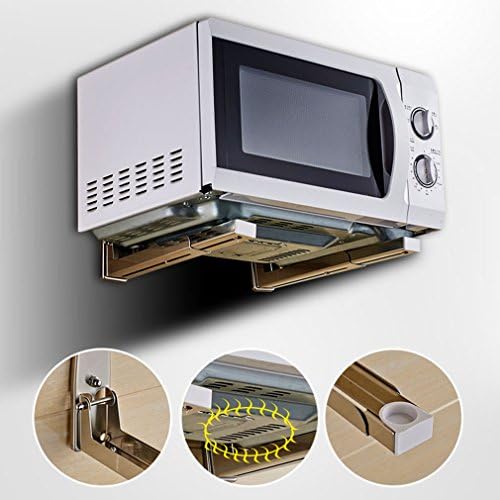 Stainless Steel Sturdy Foldable Microwave Oven Wall Mount Bracket Shelf Rack Load 77lb