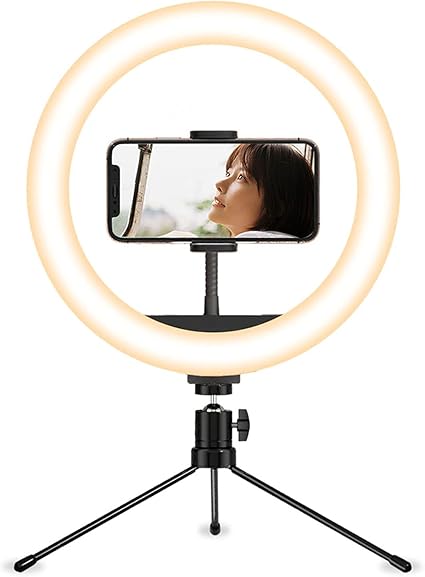 Amazon Ledリングライト 10インチ Usbライト 3色モード 撮影照明用ライト 卓上ライト Bluetoothリモコン スマホリングライト付き 美容化粧 Youtube生放送 自撮り 広告用写真 ビデオカメラ撮影用 三脚スタンド付き Ueno Jp 定常光ライト