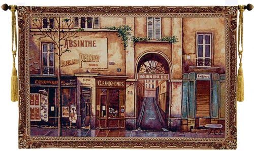 European Street View 55"Wx34"L Jacquard Woven Wall Hanging Tapestry+free Tassels #A1 Art Decor