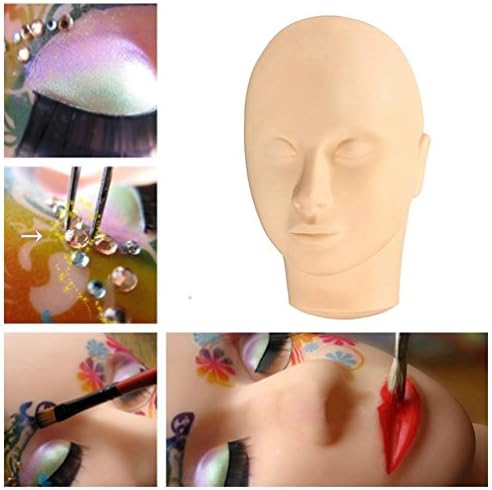 YongerBeauty Soft Skin Mannequin Training Head for Make Up and Eyelash Extention Cosmetology Make Up Face