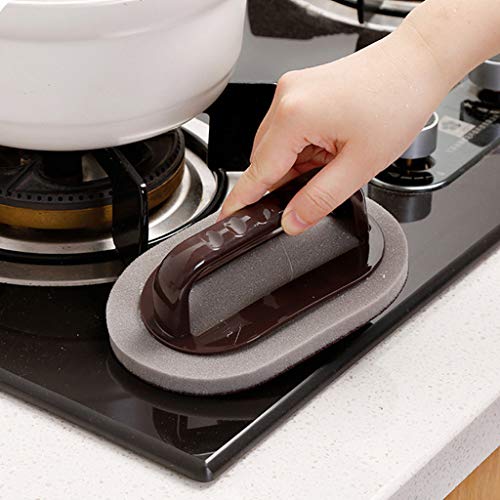 Uplord 2 Pcs Magic Emery Sponge Brush Eraser Cleaner Kitchen Rust Cleaning Tools,for Pan, Plate, Bathtub, Wall, Shower Tile, Sink and so on