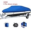 CoCo-Heavy-Duty-600D-Polyester-Oxford-Canvas-Trailerable-Boat-Cover-with-Nylon-Rope-Fits-V-HullTri-HullRunaboutFishing-Boat-Full-Size-Boat-Cover-Waterproof-Blue