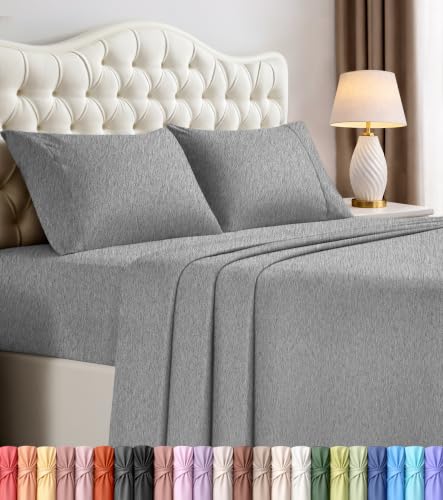 Utopia Bedding King Sheet Set – 4 Piece Bed Sheets for King Size Bed, Soft and Breathable Microfiber, Includes 1 Fitted Sheet, 1 Flat Sheet and 2 Pillowcases (Heather Grey)