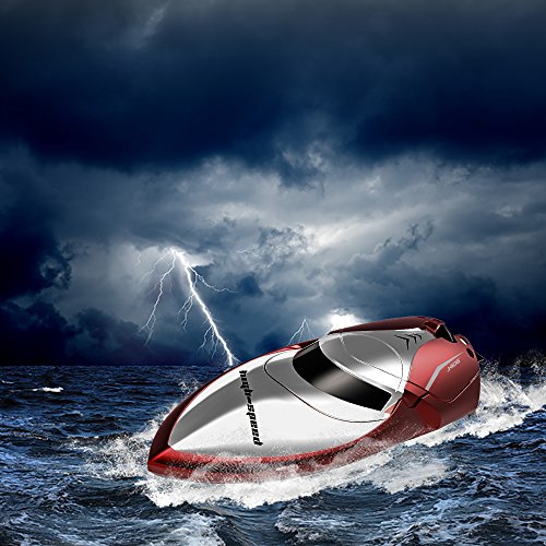 RC Boat, KINGBOT H106 2.4GHz 4CH High Speed Remote Control Electric Racing Boat with 150M Long Remote Control Distance ( Just Work on Water )