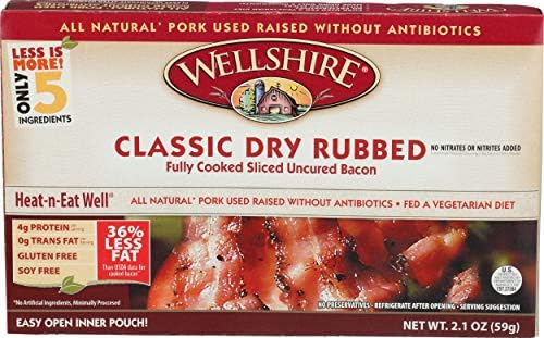 Wellshire Farms, Wellshire Bacon Pork Salt Cured Fully Cooked, 2.1 Ounce