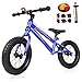 Diwenhouse Kids Balance Bike - Toddler Training Balance Bike No Pedal for Boys and Girls Ages 2 to 6 Years Include 12 inch Inflatable Wheels, Bicycle Pump, Helmet, Bell and Protective Kits (Blue)