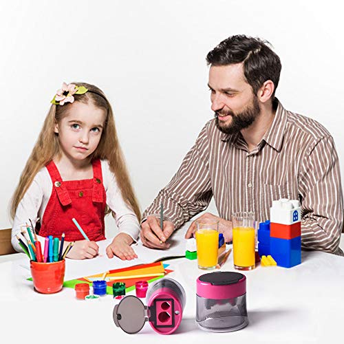 Pencil Sharpener, 12pcs Double Hole Manual Sharpener for Pencils, Colored Hand Pencil Sharpener with Rust-proof Spiral Blade for Kids School Office Home Supply
