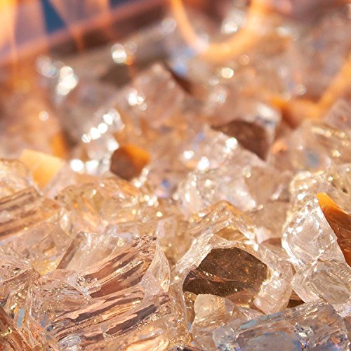 High Luster, 1/2" Reflective Tempered Fire Glass in Sunstorm Gold, 10 Pound Jar, by Celestial Fire Glass - Thumbnail 3