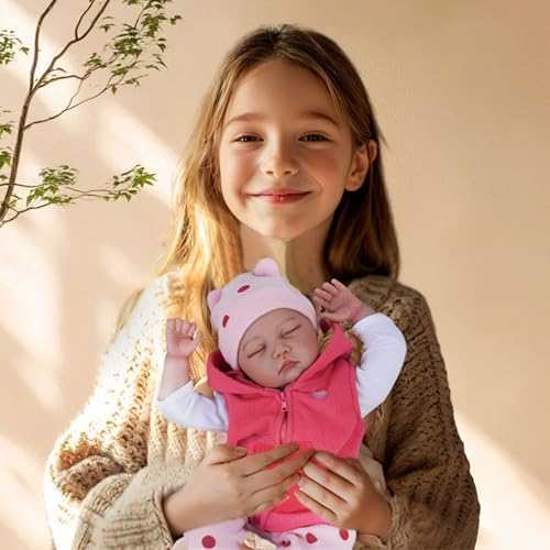 KFBGKKF Bebe de Silicona, Juguete Realista de 55 cm, Regalos de Juguete Suaves y Realistas, Muñeca Niña Reborn Cuerpo Completo De Silicona, para Niños a Partir de 3 Años (Ojos Cerrados)