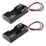 GFORTUN 2PCS Black Plastic 2 x 1.5V AA Battery Box