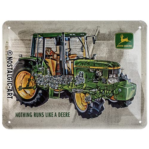Nostalgic-Art Retro Tin Sign 15x20cm John Deere - Model 6410 Cutaway - Gift Idea for Tractor Fans Metal Vintage Design